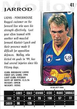 2000 Select AFL Millennium #41 Jarrod Molloy Back